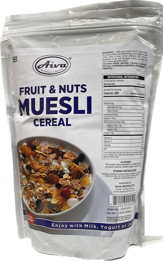 Aiva Muesli Cereal Fruit and Nuts Snack Clinic